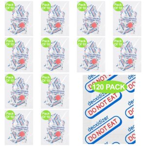 100cc oxygen absorbers for food storage - 120 packs(12 x packs of 10), food grade oxygen absorbers for food storage with oxygen indicator, applicable to mylar bags, mason jars, and vacuum bags