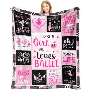 stbyiz dance gifts throw blanket 60"x 50" - dance recital gifts for girls - ballerina gifts for girls teens - ballet dancer gifts - best gifts for dance recital for girls - gifts for ballerinas