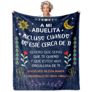 regalo para abuela, abuela blanket 60x50in, grandma gifts in spanish, grandma birthday gift, mothers day grandma gifts, día de la abuela madre, regalo de cumpleaños/navidad/aniversario abuelita