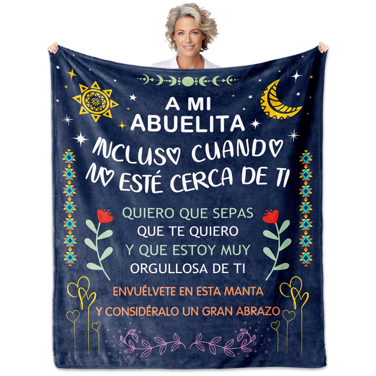 Regalo para Abuela, Abuela Blanket 60X50in, Grandma Gifts in Spanish, Grandma Birthday Gift, Mothers Day Grandma Gifts, Día De La Abuela Madre, Regalo De Cumpleaños/Navidad/Aniversario Abuelita