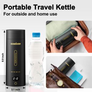 Travel Electric Kettle, Portable Small Electric Kettle for Tea Coffee, Hot Water Kettle with 4 Temperature Controls and Keep-warm, 304 Stainless Steel Auto Shut-Off & Boil Dry Protection