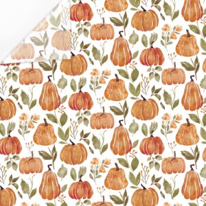 jarthenaamcs 60 sheet fall tissue paper pumpkin leaves floral gift wrapping paper autumn harvest decorative art paper for thanksgiving diy crafts birthday party supplies, 14 x 20 inch