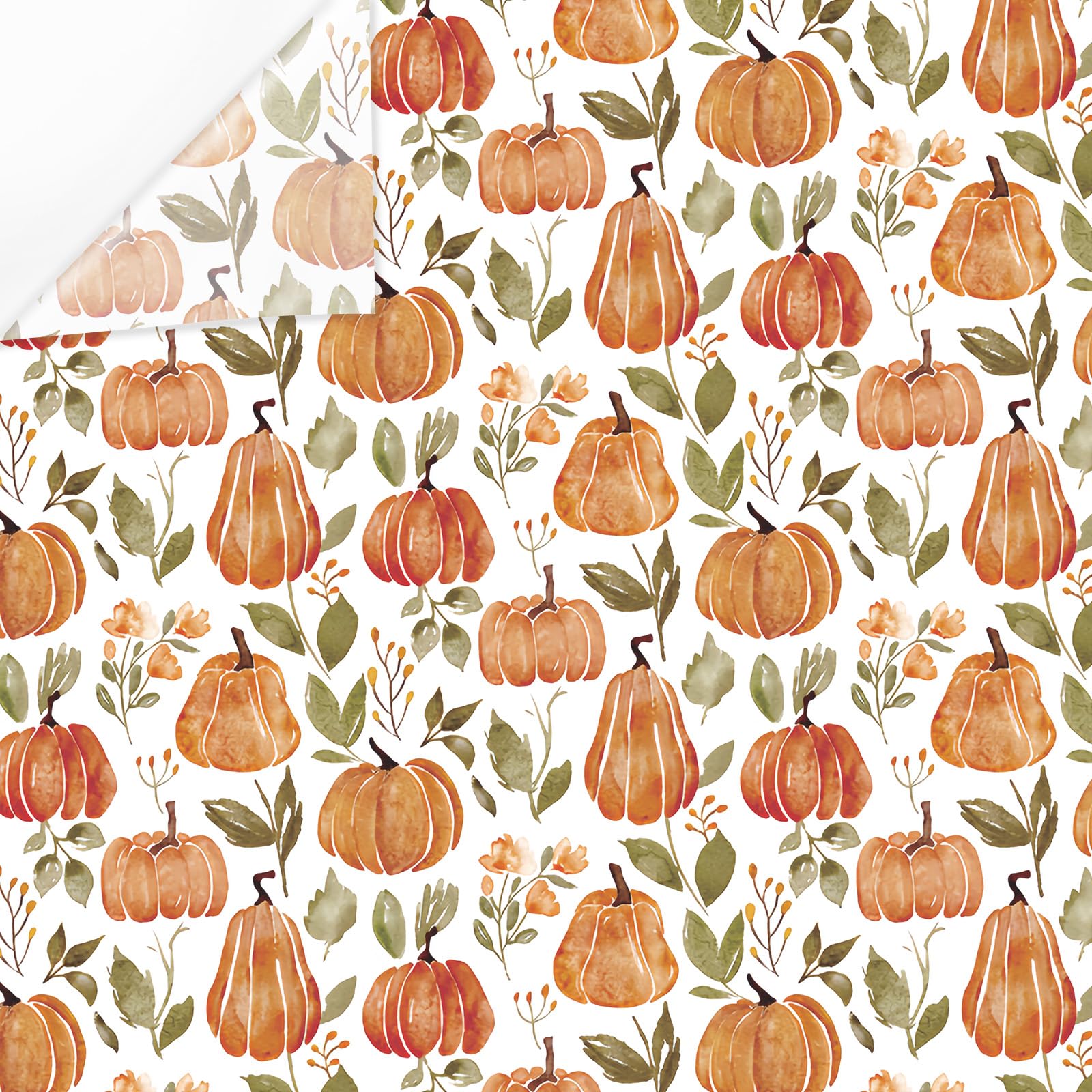 JarThenaAMCS 60 Sheet Fall Tissue Paper Pumpkin Leaves Floral Gift Wrapping Paper Autumn Harvest Decorative Art Paper for Thanksgiving DIY Crafts Birthday Party Supplies, 14 x 20 Inch