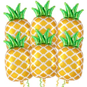 Pineapple Balloons, 6 Pcs Cute Pineapple Foil Balloons, Large Fruit Mylar Balloons for Pineapple Summer Themed Party Decoration Birthday Baby Shower