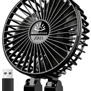 2Pack Desk Fan, USB Fan for Desk, Mini Desk Fan, 3 Speed Rotation Strong Wind, Protable Small Desktop Cooling Fan, Quite Mini Personal Fan for Home Office Table Bedroom Travel Curise(Black)