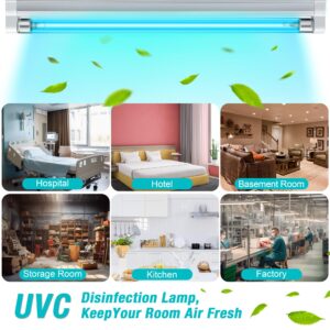 Qualirey 8W UV Lamp Ozone Free, 253.7nm Wavelength UVC Light Bulb 110V with ON/Off Switch Cord, Plug, Connector and Screw Tools for Closet/Cabinet/Bathroom