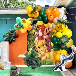 lion king theme party decoration balloon garland set, lion king birthday party supplies, latex balloons for lion king theme party tropical party decorations kids baby shower birthday party supplies