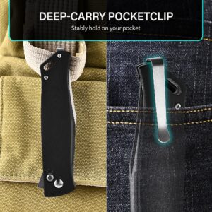 Cohesion Pocket Knife for Men and Women, EDC Knife with Pocket Clip, Folding Knife Utility Knife for Outdoor Camping Hiking