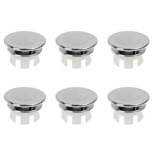 6pcs Round Basin Overflow Trim Sink Hole Cap Drain Cap Cover Insert in Hole Simple Installation for Bathtub Kitchen Sink Sink Hole Replacement Drain Cap Bathtub Hole Kitchen Sink Accessory Plastic