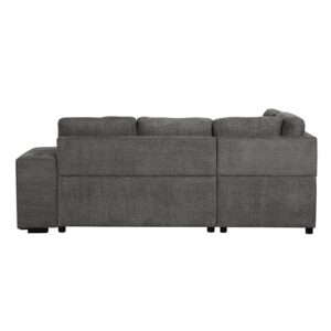 Reversible Sleeper Sectional Sofa Bed with Pull Oue Bed and Storage Ottoman 2 Stools , Chenille Upholstered Convertible Corner Couch Sofabed with Wireless Charger and USB Ports for Living Room Office