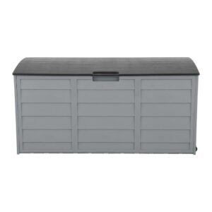 Gerrit All Weather UV Pool Deck Box Storage Shed Bin Backyard Patio Outdoor w/Wheel