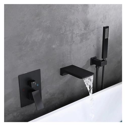 LIANTE All Copper Concealed Bathtub Faucet Into The Wall Faucet Beside The Bathtub Flush Mounted Pressurized Shower Shower Suit,kitchen faucet, Black, WJ5520