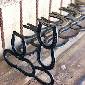 VOFMK Boot Rack, 6 Pairs of Boots, Horseshoe Decor, Horseshoe Art, Boot Holder, Shoe Organizer, Cowboy Boot Rack, Gift for her or him