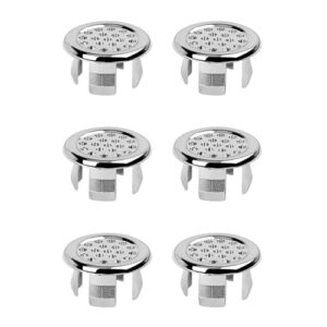 6pcs Round Basin Overflow Trim Sink Hole Cap Drain Cap Cover Insert in Hole Simple Installation for Bathtub Kitchen Sink Sink Hole Replacement Drain Cap Bathtub Hole Kitchen Sink Accessory Plastic