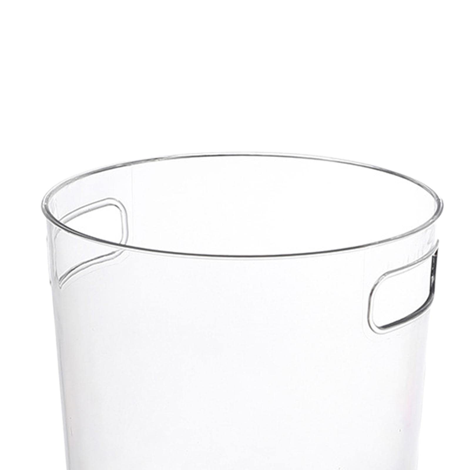 Sleek Round Clear Waste Basket Desktop Trash Bin with Convenient Handles for Home or Office, 15x15cm