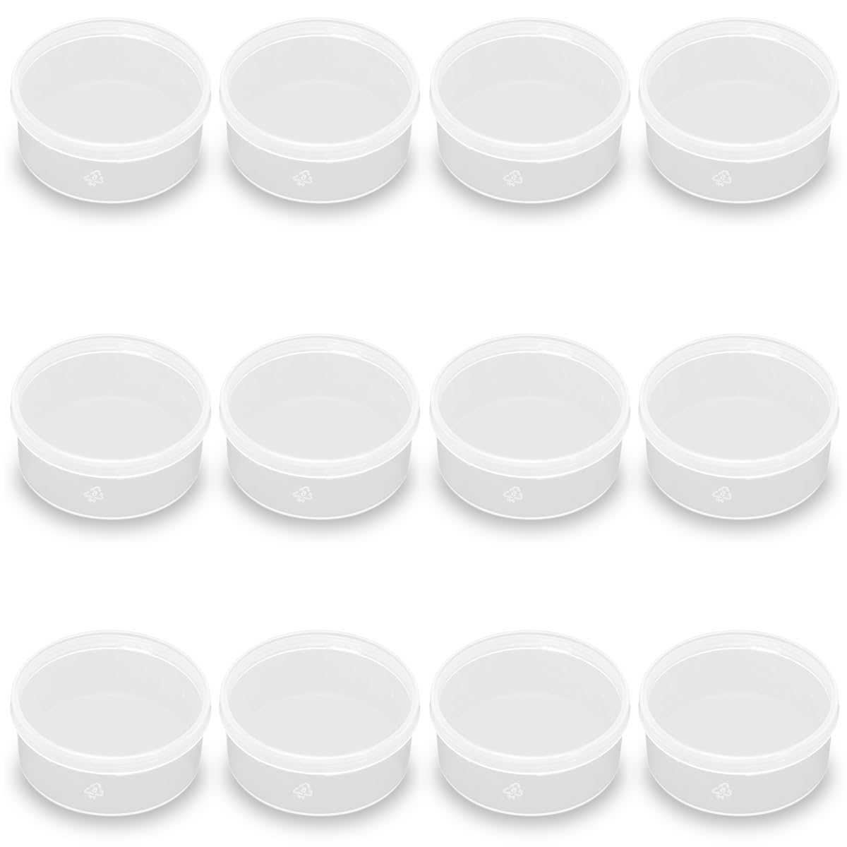 Farmer Mani 12 Pcs Clear Plastic Round Storage Jars, 1.7 oz Beads Storage Containers Box for Storage Small Items, Hardware, Buttons, Small Jewelry