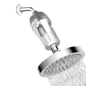 high output revitalizing descaling carbon shower filter - water soften filters for hard water - remove chlorine and odor- reduces dry itchy skin - control scale (housing+filter)