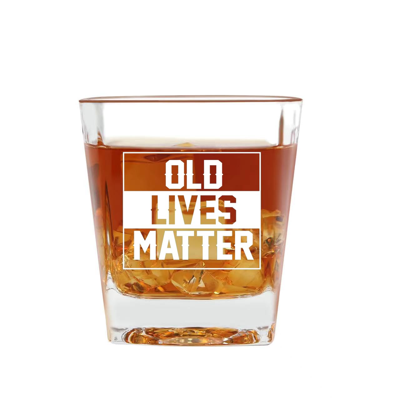 Old Lives Matter Whiskey Glass 8oz | Funny Birthday Gifts Retirement Gifts for Men | Fathers Day Christmas Gifts Gag Gifts for Men | Men Gifts for Birthday Christmas | Dad Gifts Grandpa Gifts