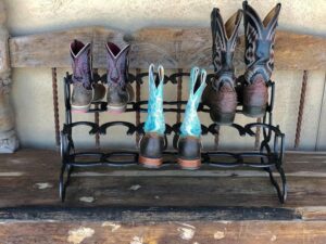 vofmk boot rack, 6 pairs of boots, horseshoe decor, horseshoe art, boot holder, shoe organizer, cowboy boot rack, gift for her or him