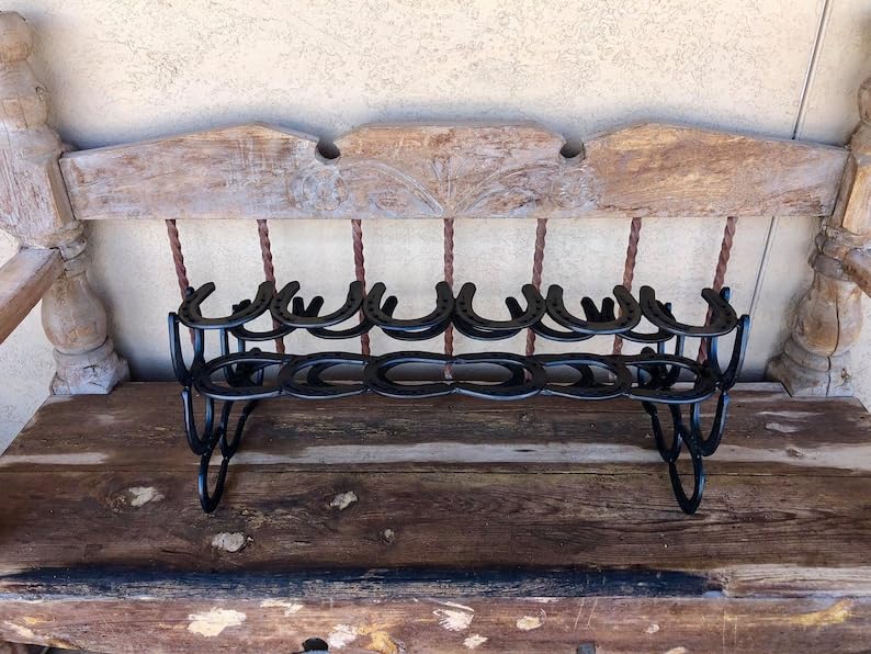 VOFMK Boot Rack, 6 Pairs of Boots, Horseshoe Decor, Horseshoe Art, Boot Holder, Shoe Organizer, Cowboy Boot Rack, Gift for her or him