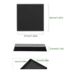 Evemodel Plastic Model Bases Square Black ABS for Wargame Military Tabletop (50 * 50mm-32pcs)