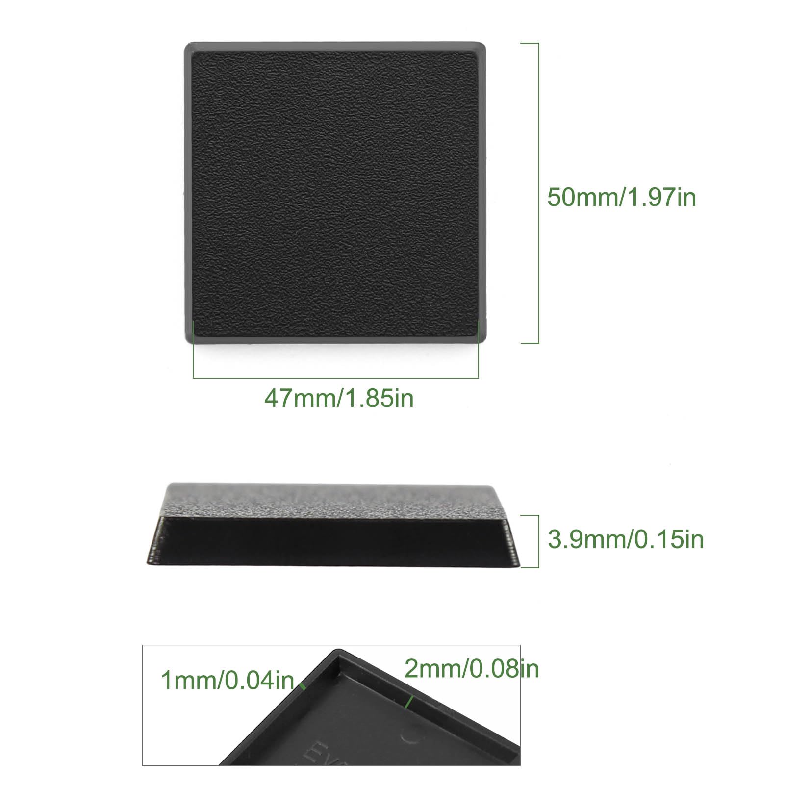 Evemodel Plastic Model Bases Square Black ABS for Wargame Military Tabletop (50 * 50mm-32pcs)