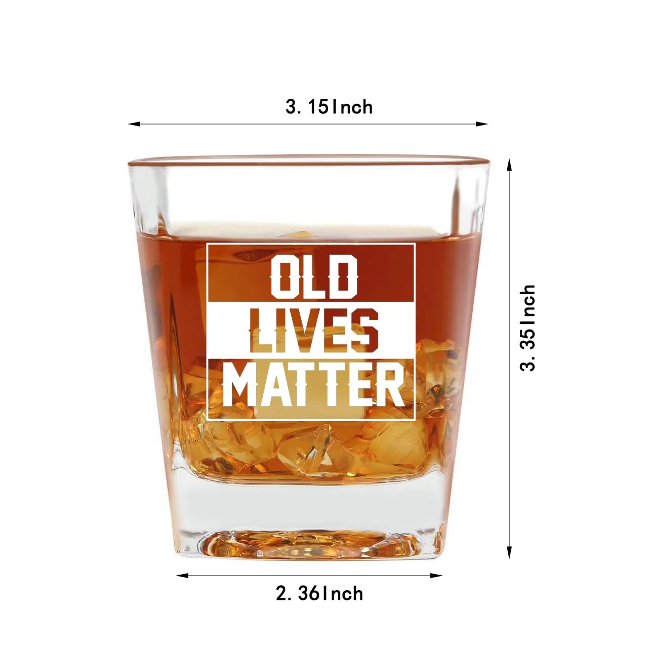 Old Lives Matter Whiskey Glass 8oz | Funny Birthday Gifts Retirement Gifts for Men | Fathers Day Christmas Gifts Gag Gifts for Men | Men Gifts for Birthday Christmas | Dad Gifts Grandpa Gifts