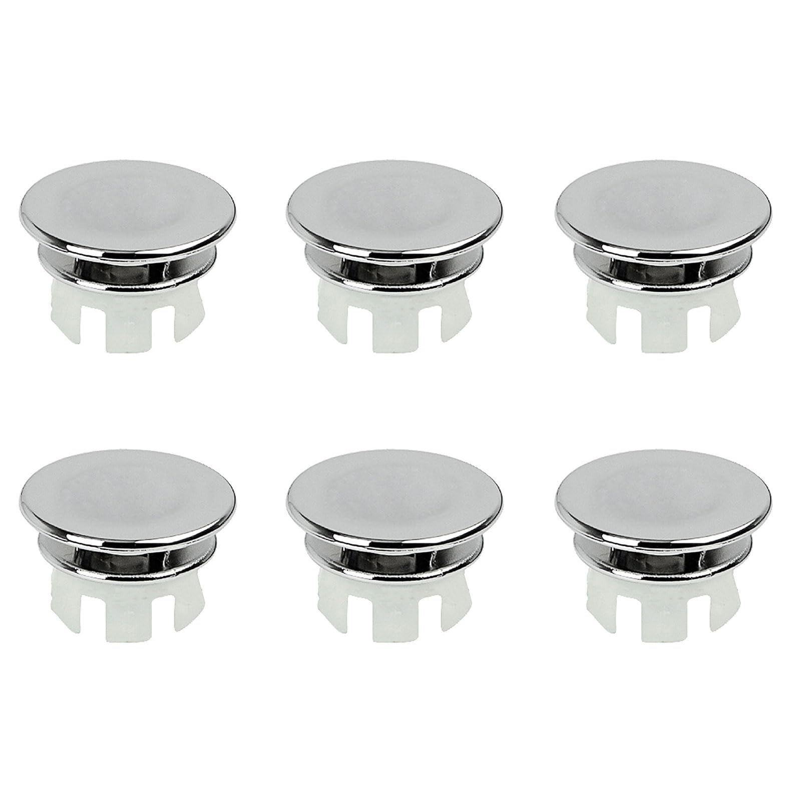 6pcs Round Basin Overflow Trim Sink Hole Cap Drain Cap Cover Insert in Hole Simple Installation for Bathtub Kitchen Sink Sink Hole Replacement Drain Cap Bathtub Hole Kitchen Sink Accessory Plastic