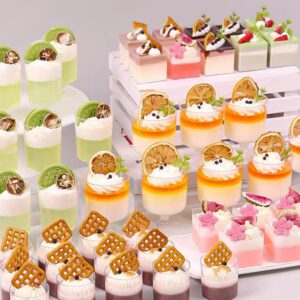 120 Pcs Dessert Cups with Spoons 60 Pcs 5 OZ Mini Clear Plastic Dessert Parfait Cup 60 Pc Spoons for Party Small Round Serving Goblet Wine Shot Disposable Fruit Ice Cream Mousse Pudding Appetizer Bowl