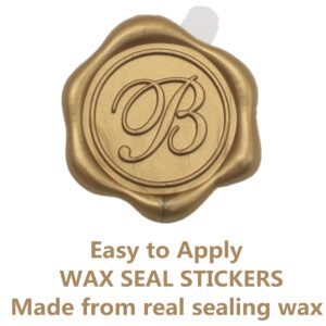 Initial Alphabet D Wax Seal Stickers, ONWINPOR 50 Pack Letter D Wax Seal Stickers Envelope Seal Stickers Envelope Seals Self Adhesive Gold Stickers for Wedding Party Birthday Christmas (D)