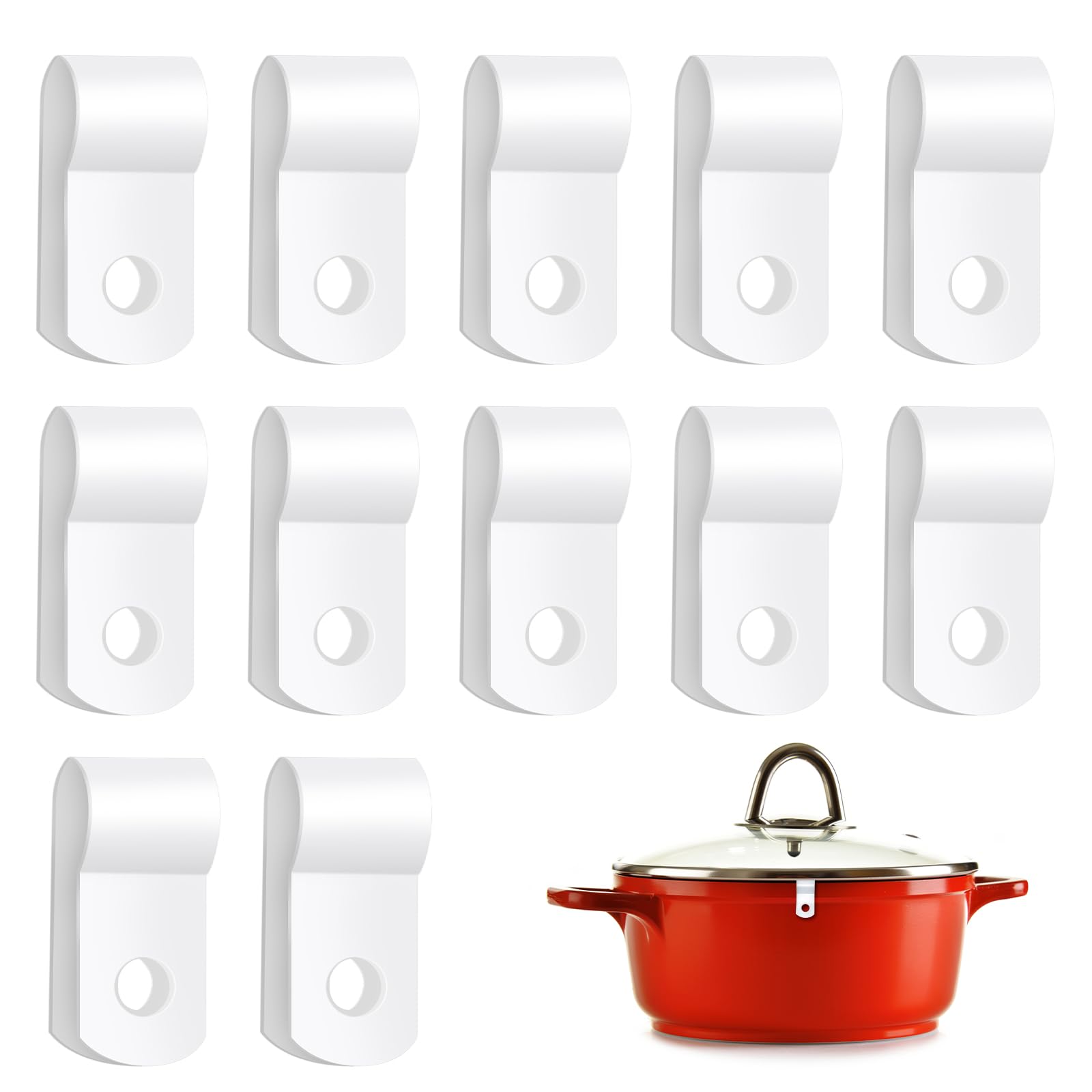 12pcs Dutch Oven Lid Protector Clips, Cookware Protector Clips Replacement Plastic Bumpers Stacking and Storage Protective Clips for Dutch Oven Pots