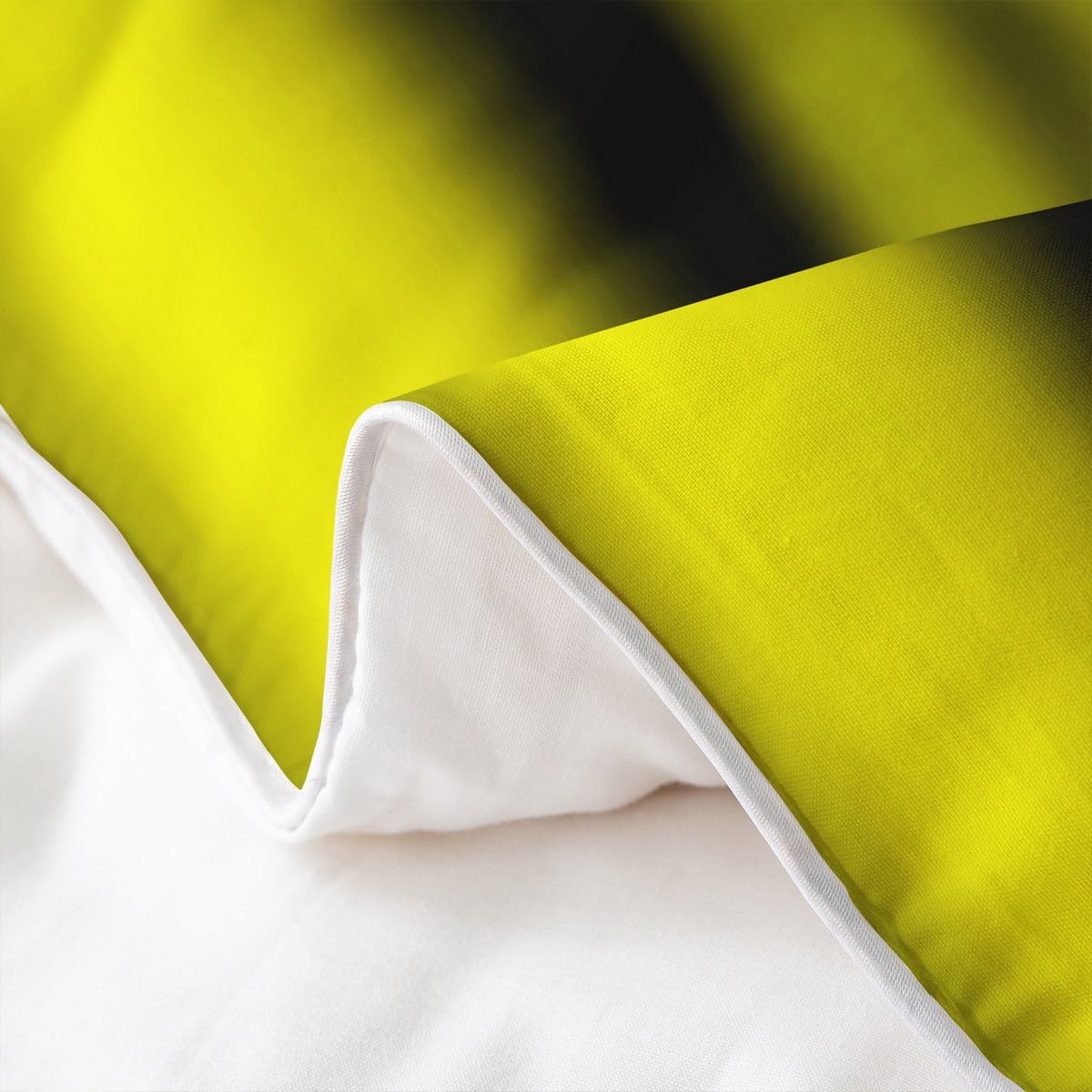 Feelyou Yellow Balck Duvet Cover 100% Cotton Abstract Art Bedding Set for Kids Boys Girls Room Decor Stripes Ombre Comforter Cover Set Queen Size Modern Striped Art Bedspread Cover 3Pcs Zipper