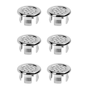 6pcs round basin overflow trim sink hole cap drain cap cover insert in hole simple installation for bathtub kitchen sink sink hole replacement drain cap bathtub hole kitchen sink accessory plastic