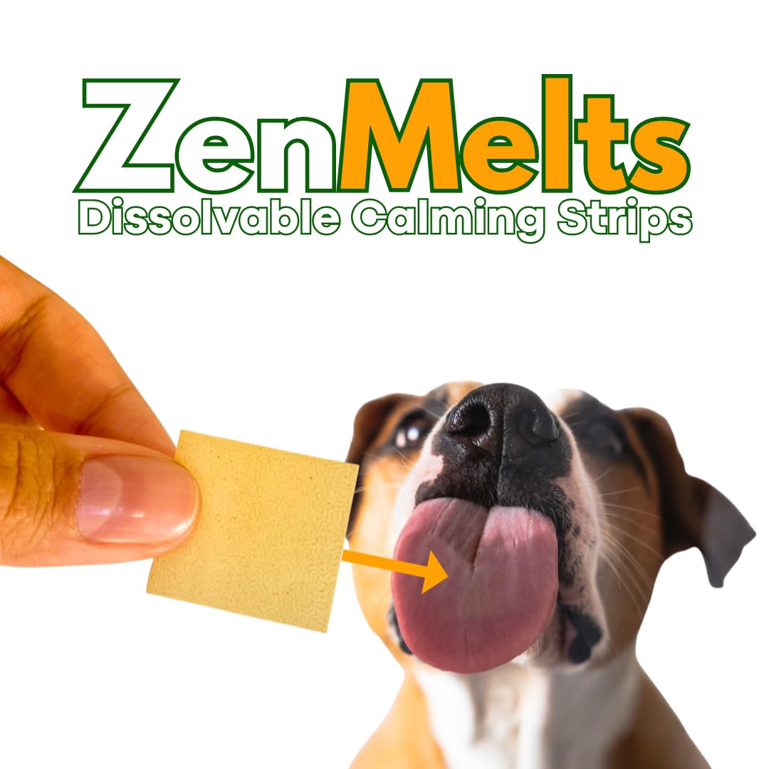 PetPax Co. ZenMelts Calming Strips - Fast-Acting & Non-Drowsy Dog Anxiety Relief and Canine Relaxation During Fireworks, Storms & Separation (Pack of 30)