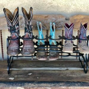 VOFMK Boot Rack, 6 Pairs of Boots, Horseshoe Decor, Horseshoe Art, Boot Holder, Shoe Organizer, Cowboy Boot Rack, Gift for her or him