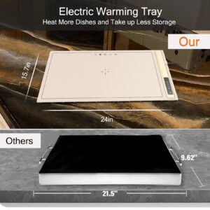 Upgrade Electric Warming Tray with Adjustable Temperature-Portable Warming Mat for Food,Roll Up Silicone Food Warmer for Parties with 3 Temperature Settings,Versatile Food Warmers for Parties Buffet