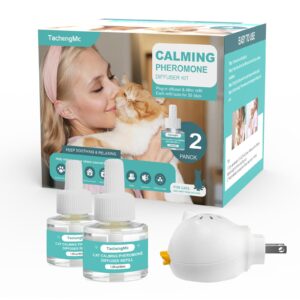 tachengmc cat calming diffuser, cat pheromones calming diffuser with 1 diffuser + 2 refills 48ml, cat anxiety relief cat pheromone diffuser kit 60 days, pheromone diffuser to calm cats