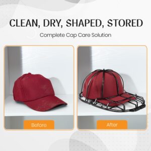 Sunrise Six Essentials Baseball Hat Washer Cage - Baseball Cap Washing Cage to Keep Your Hats Looking Good - Baseball Hat Cleaner with S Hook and Zipper Mesh Bag Included