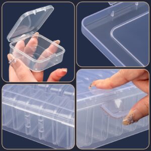 Udefineit Small Bead Organizer Boxes, 30PCS Mini Bead Storage Box & 1PCS Large Plastic Container, Small Bead Container Box with Flip Lid, Mini Bead Case Storage Organizer for Jewelry Making, Nail Arts