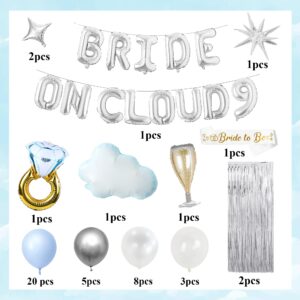 The Bride Is on Cloud 9 Bachelorette Party Decorations, Cloud 9 Bachelorette Bridal Shower Decorations for Women Girls