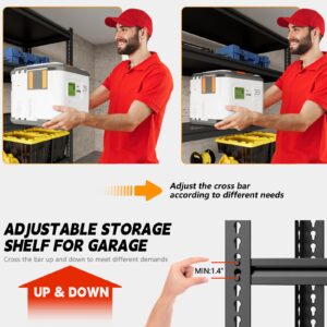 Lauxery 45.2" Wide Garage Shelving Heavy Duty Storage Rack 3000lbs Load Capacity, 5 Tier Adjustable Garage Storage Shelving Units, Boltless Metal Garage Shelf for Storage 72" H X 45.2" WX 18.8" D