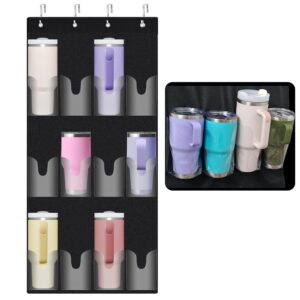 ehzyaz water bottle holder for stanley cup, 12 pockets large capacity water bottle organizer for stanley 40oz tumbler, portable foldable hanging bag for door kitchen cabinet pantry bedroom