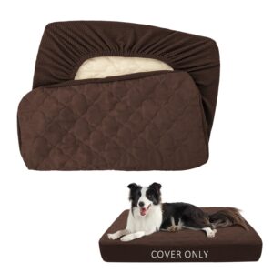 chhkon dog bed covers replacement washable waterproof pet puppy bed cover for dog(brown,36x27x6 inch)