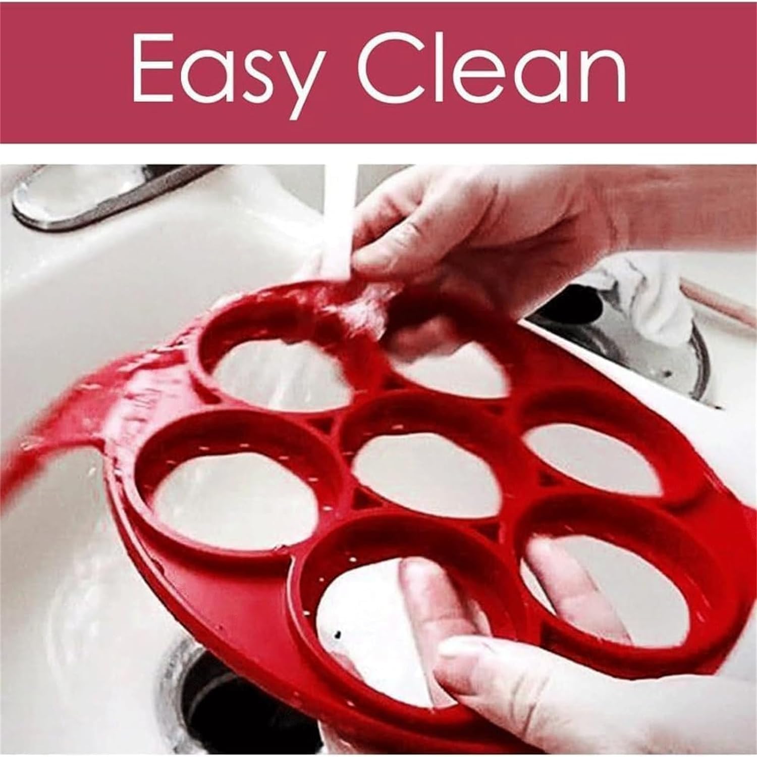 Flip N Cook Silicone Pancake Mold - Reusable, Perfect Egg Rings for Frying Eggs, English Muffin Ring, Pancake Maker 2Pcs