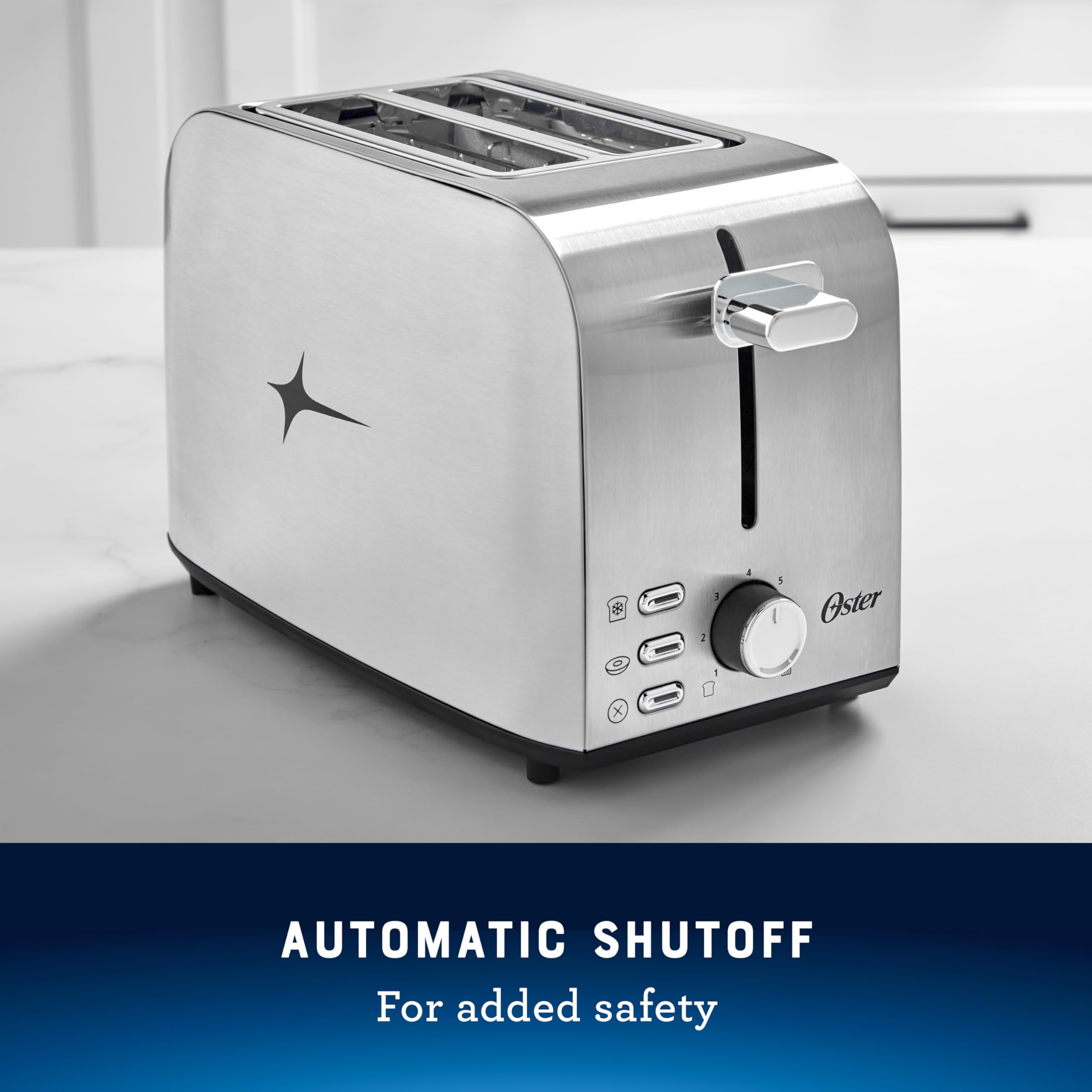 Oster 2-Slice Toaster with Extra Wide Slots, Stainless Steel