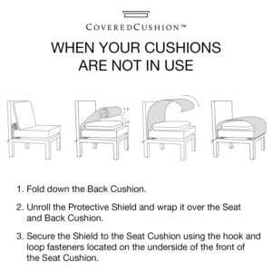 CoveredCushion 24"x24" Outdoor Cushions Set for Patio Furniture w/Built-in Removable Waterproof Cover - Fade Resistant Deep Patio Chair Cushions, Outdoor Patio Seat Cushion Replacement, Navy