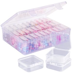 udefineit small bead organizer boxes, 30pcs mini bead storage box & 1pcs large plastic container, small bead container box with flip lid, mini bead case storage organizer for jewelry making, nail arts