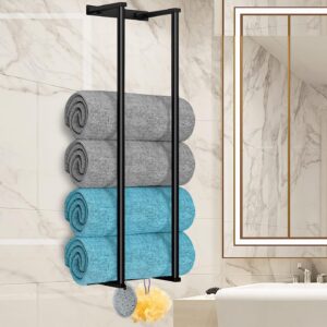 Generic Bathroom Towel Storage Rack Black Stainless Steels Towel Racks for Bathroom 28 Inch Towel Rack Wall Mounted Simple Small Organizers and Storage for Bathroom Bathroom Shelves for Wall