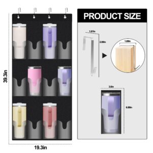 Ehzyaz Water Bottle Holder for Stanley Cup, 12 Pockets Large Capacity Water Bottle Organizer for Stanley 40oz Tumbler, Portable Foldable Hanging Bag for Door Kitchen Cabinet Pantry Bedroom