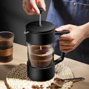 350/600/1000ml Thickened Glass Coffee Press- Espresso- Plastic Coffee Tea Maker Coffee Hand-Made Frothed Milk Press Pressure